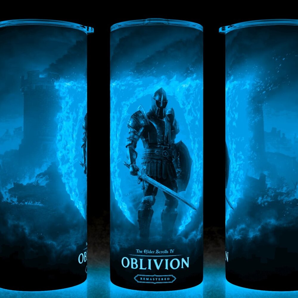Glow in the Dark Elder Scrolls Oblivion Remake Gaming Cup Mug Tumbler 20oz